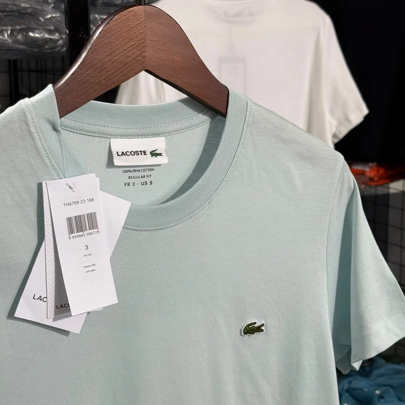 Camiseta Basica Lacoste cor Azul bebe — imagem 1 de 3