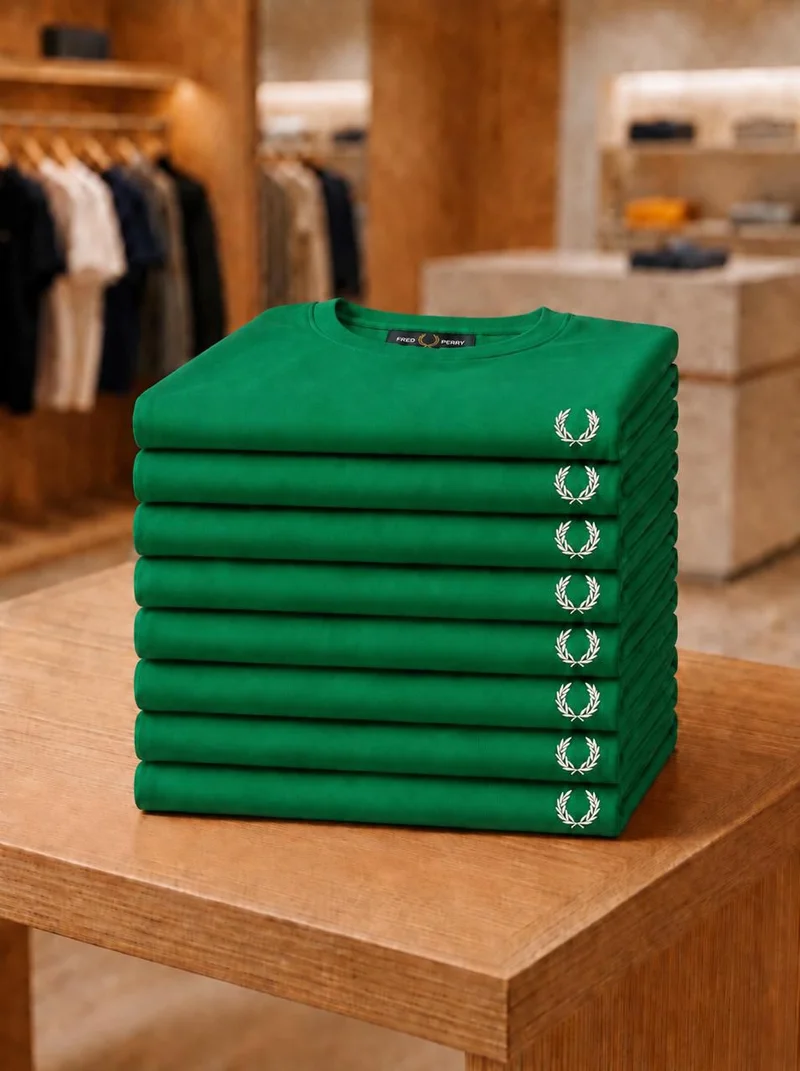 Camiseta Basica Fred Perry cor Verde Bandeira — imagem 1 de 1