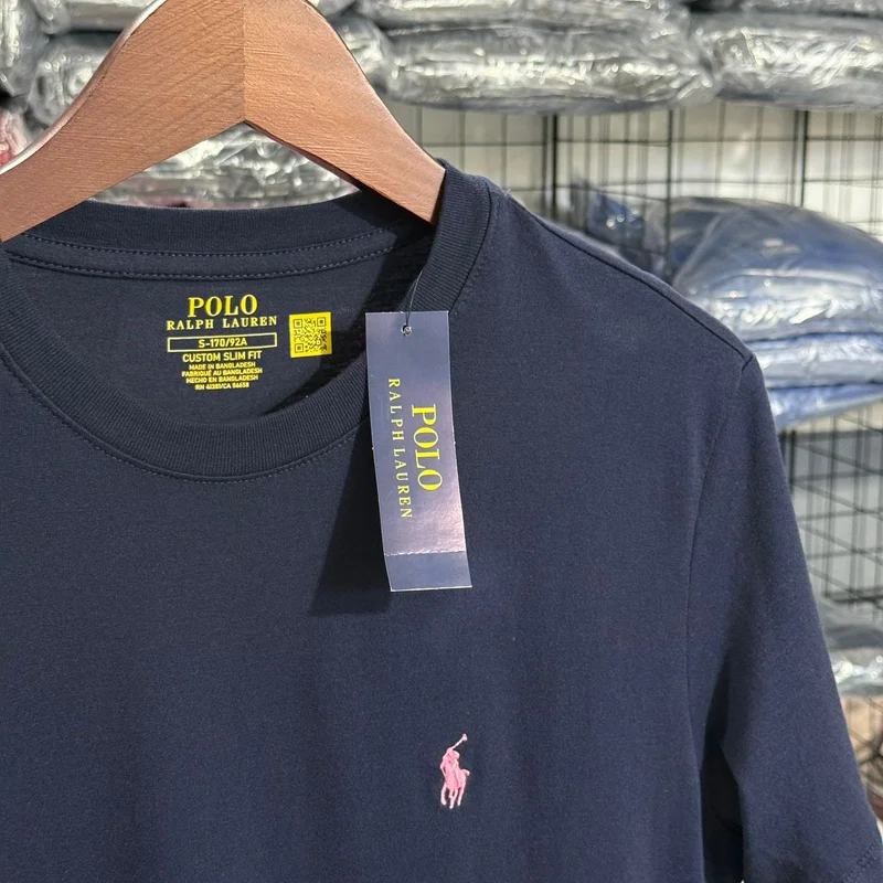 Camiseta Basica Ralph Lauren cor Azul Marinho — imagem 1 de 3